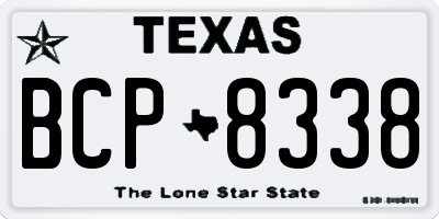 TX license plate BCP8338