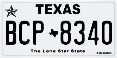 TX license plate BCP8340