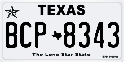 TX license plate BCP8343