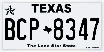 TX license plate BCP8347