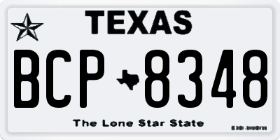 TX license plate BCP8348