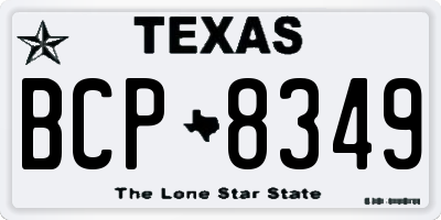 TX license plate BCP8349