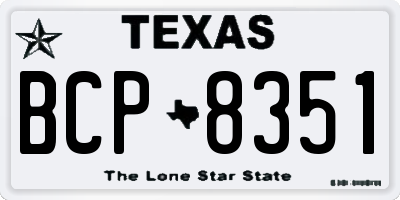 TX license plate BCP8351