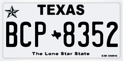 TX license plate BCP8352