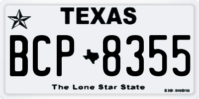 TX license plate BCP8355