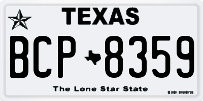 TX license plate BCP8359
