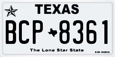 TX license plate BCP8361