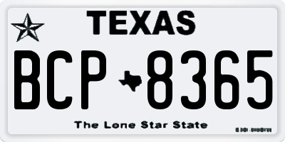 TX license plate BCP8365