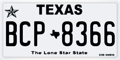 TX license plate BCP8366