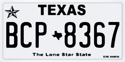 TX license plate BCP8367