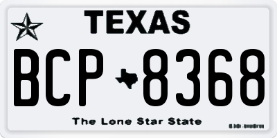 TX license plate BCP8368