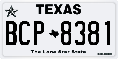 TX license plate BCP8381
