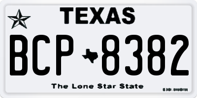 TX license plate BCP8382
