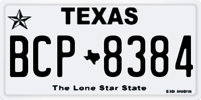 TX license plate BCP8384