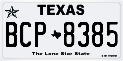 TX license plate BCP8385
