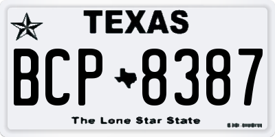 TX license plate BCP8387