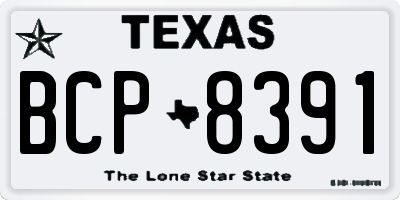 TX license plate BCP8391