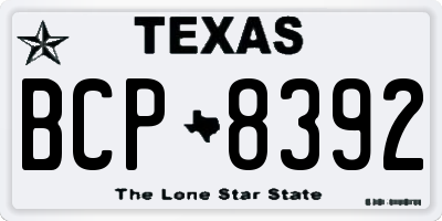 TX license plate BCP8392