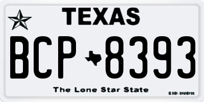 TX license plate BCP8393