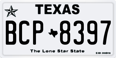 TX license plate BCP8397