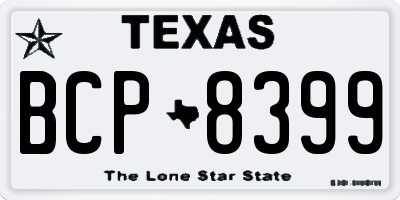 TX license plate BCP8399
