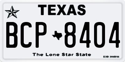 TX license plate BCP8404