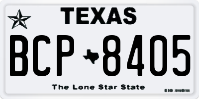TX license plate BCP8405