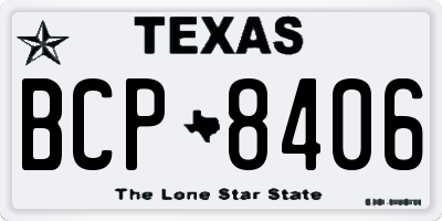 TX license plate BCP8406