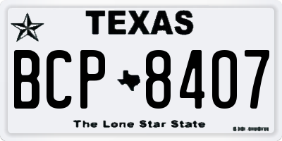 TX license plate BCP8407