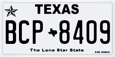 TX license plate BCP8409