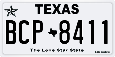 TX license plate BCP8411