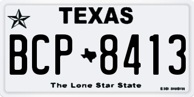 TX license plate BCP8413