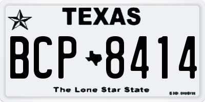 TX license plate BCP8414