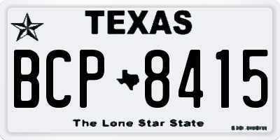 TX license plate BCP8415