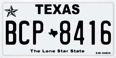TX license plate BCP8416
