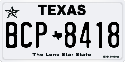 TX license plate BCP8418