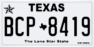 TX license plate BCP8419