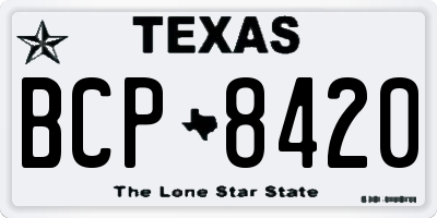 TX license plate BCP8420
