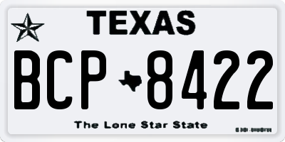 TX license plate BCP8422