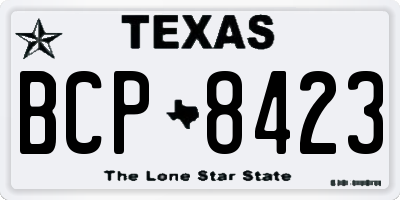 TX license plate BCP8423