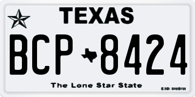 TX license plate BCP8424