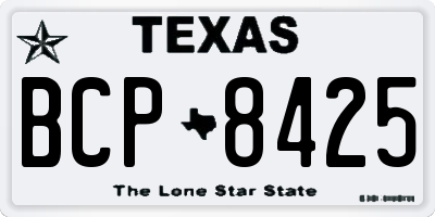 TX license plate BCP8425