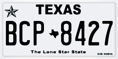 TX license plate BCP8427