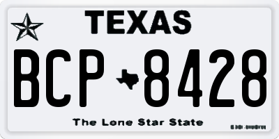 TX license plate BCP8428