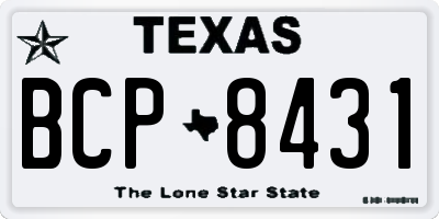 TX license plate BCP8431