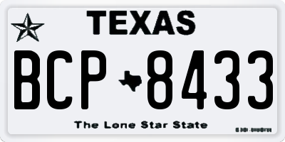 TX license plate BCP8433