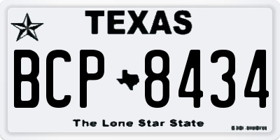 TX license plate BCP8434