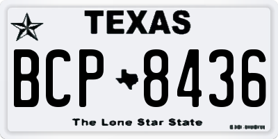 TX license plate BCP8436