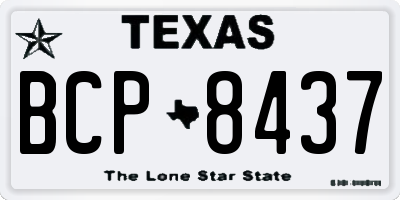 TX license plate BCP8437