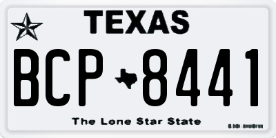 TX license plate BCP8441